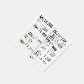 Library Date Stamps Napkins Servet (Hoek)
