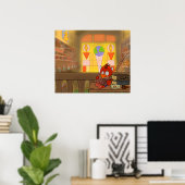 Library Dragon Poster (Thuiskantoor)