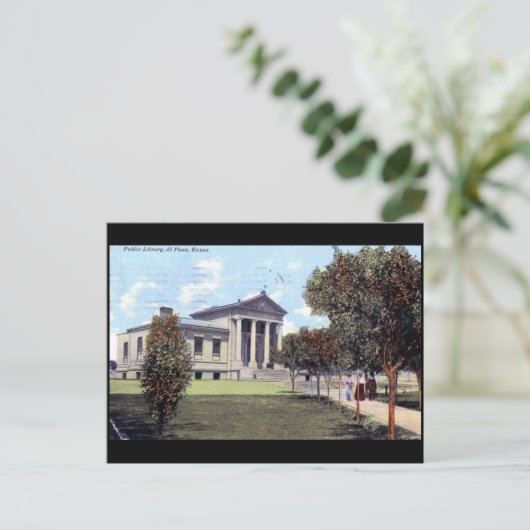 Library, El Paso, Texas 1911  Briefkaart (Staand voorkant)