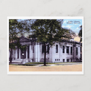 Library, Elkhart, Indiana 1930  Briefkaart