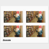 Library Gnome I Rechthoekige Sticker (Vel)