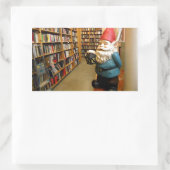 Library Gnome I Rechthoekige Sticker (Tas)