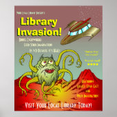 Library Invasion! Poster voor leesbevordering (Voorkant)