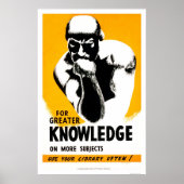 Library Is Knowledge 1940 WPA Poster (Voorkant)