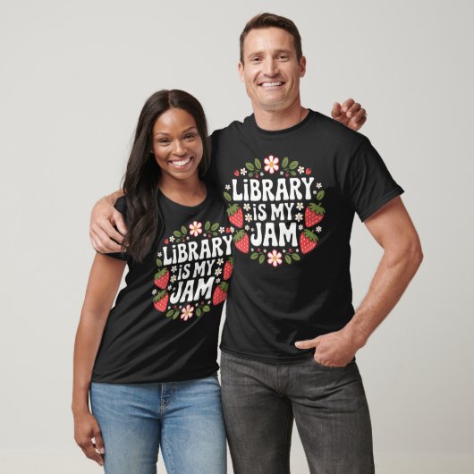 Library Is My Jam Funny Librarian Book Lover Straw T-shirt (Unisex)