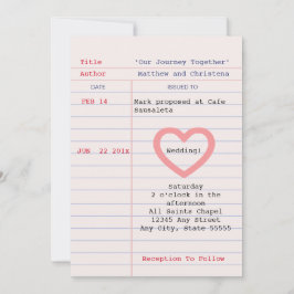 Library Kaart bruiloft uitnodiging