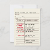 Library Kaart De datum opslaan (Voorkant)