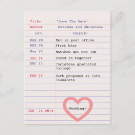 Library Kaart Save the Date Briefkaart