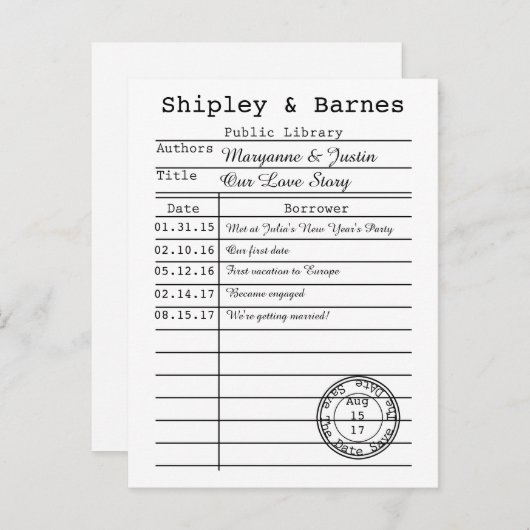  Library Kaart Sla de datum op (Voorkant / Achterkant)