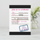 Library Kaart Verjaardagsuitnodiging (Staand voorkant)