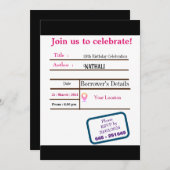 Library Kaart Verjaardagsuitnodiging (Voorkant / Achterkant)