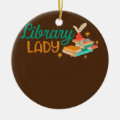 Library Lady Librarian Reader Bookish Bookworm Keramisch Ornament (Voorkant)