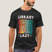 Library Lady U2013 Bookworm Book     Librarian T-shirt (Voorkant)