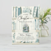 Library New Chapter Blue Boy Book Baby Shower Kaart (Staand voorkant)