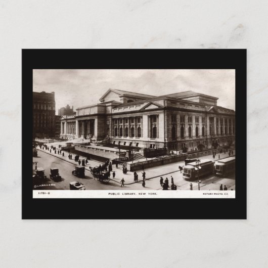 Library, New York City c1910  Briefkaart (Voorkant)