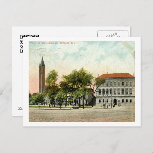 Library, Newark, New Jersey 1908  Briefkaart (Voorkant / Achterkant)