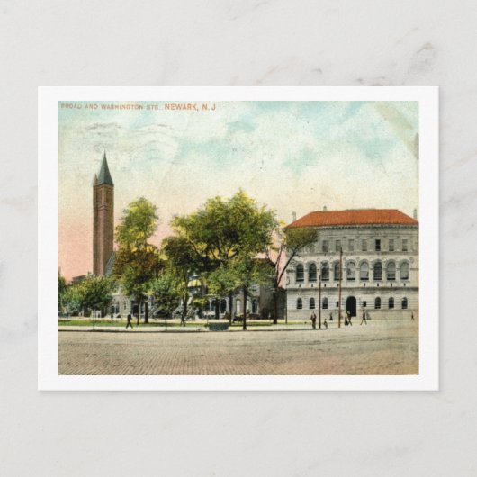 Library, Newark, New Jersey 1908  Briefkaart (Voorkant)