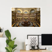 Library of Congress Reading Room, Washington DC Poster (Thuiskantoor)