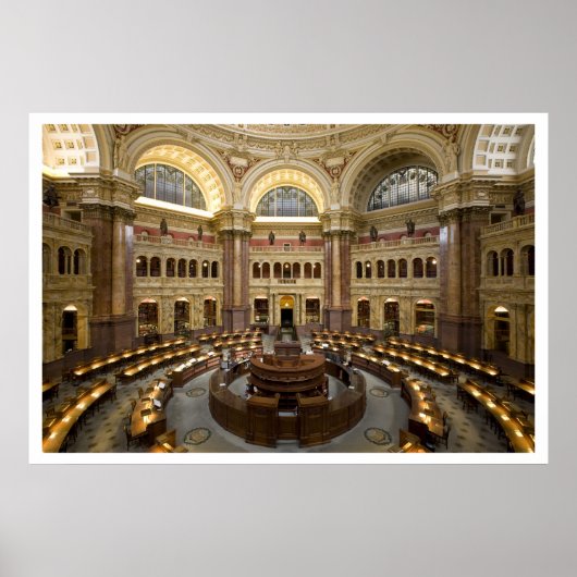 Library of Congress Reading Room, Washington DC Poster (Voorkant)