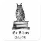 Library Owl ex libris
