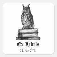 Library Owl ex libris