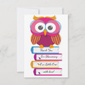 Library Owl met Book-Dankuwel-kaart Bedankkaart (Voorkant)