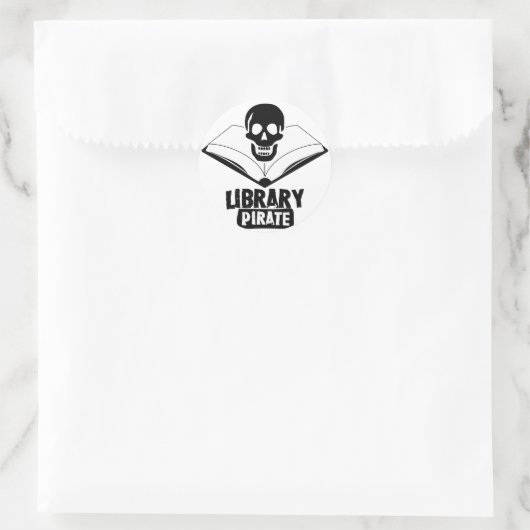 Library Pirate Ronde Sticker (Tas)