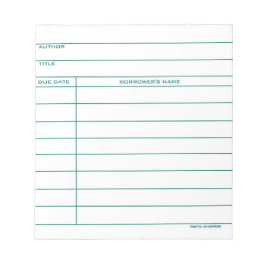 Library Pocket Kaart - blauw Notitieblok