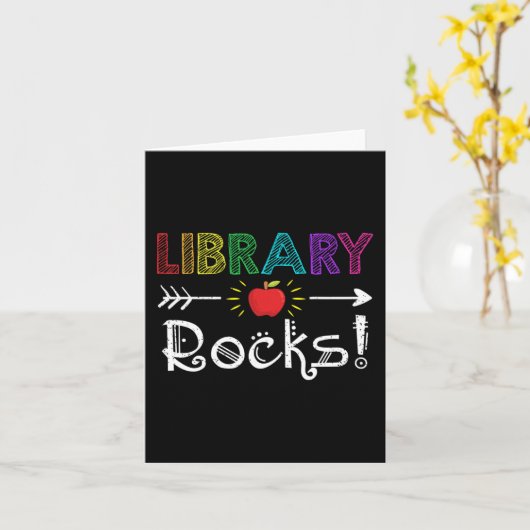 Library Rocks Leraar Student Fun Terug naar School Kaart (Gele Bloem)