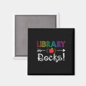 Library Rocks Leraar Student Fun Terug naar School Magneet (Voorkant / Achterkant)