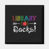 Library Rocks Leraar Student Fun Terug naar School Magneet (Voorkant)