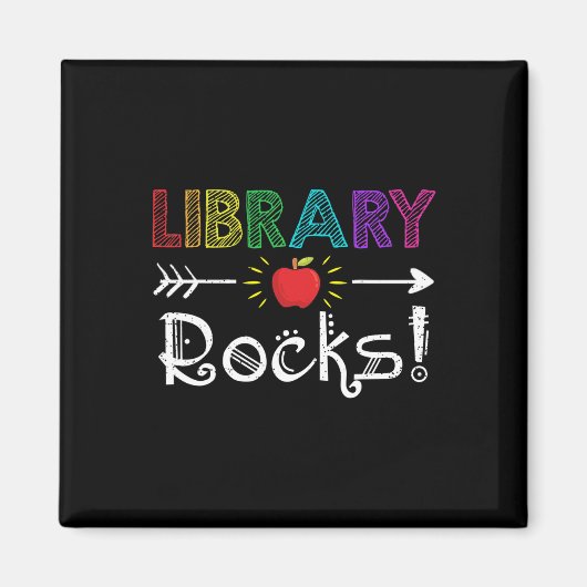 Library Rocks Leraar Student Fun Terug naar School Magneet (Voorkant)