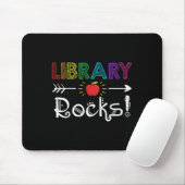 Library Rocks Leraar Student Fun Terug naar School Muismat (Met muis)