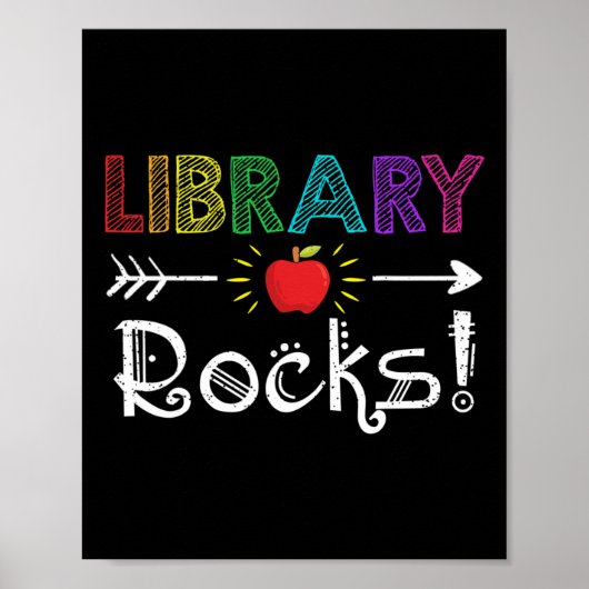 Library Rocks Leraar Student Fun Terug naar School Poster (Voorkant)