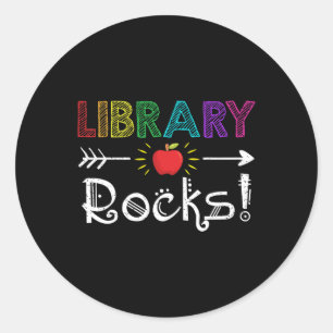 Library Rocks Leraar Student Fun Terug naar School Ronde Sticker