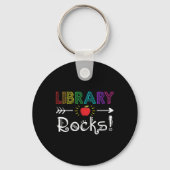 Library Rocks Leraar Student Fun Terug naar School Sleutelhanger (Voorkant)