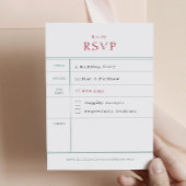  Library RSVP-kaart RSVP Kaartje