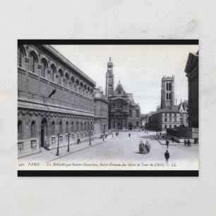 Library Saint-Genevieve, Parijs, 1905 Vintag Briefkaart