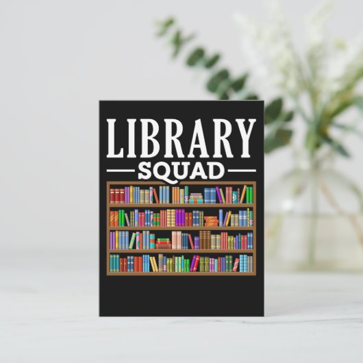 Library Squad Book Lover Reading Librarian Humor Briefkaart (Staand voorkant)