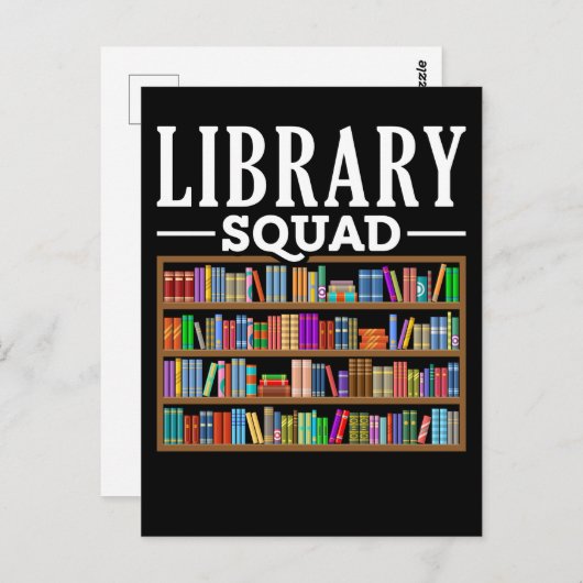 Library Squad Book Lover Reading Librarian Humor Briefkaart (Voorkant / Achterkant)