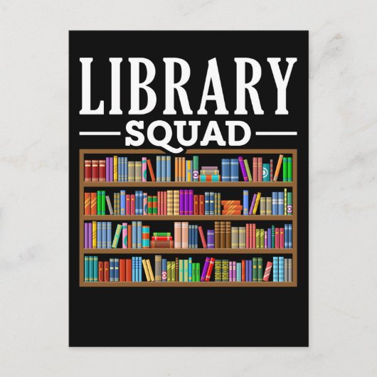 Library Squad Book Lover Reading Librarian Humor Briefkaart (Voorkant)