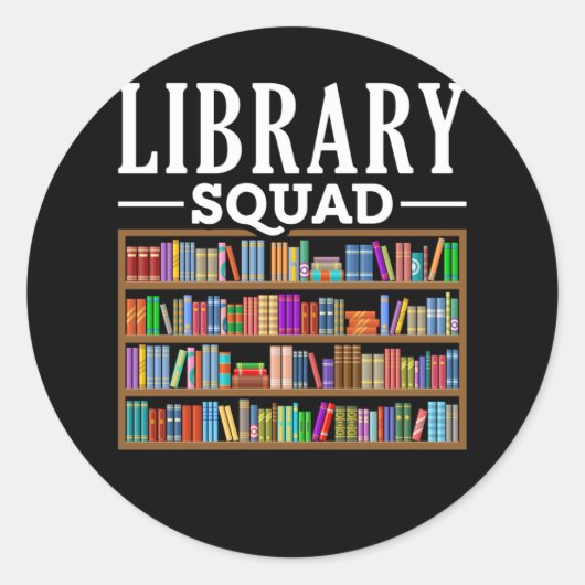 Library Squad Book Lover Reading Librarian Humor Ronde Sticker (Voorkant)