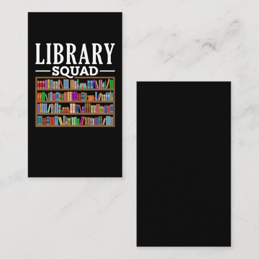 Library Squad Book Lover Reading Librarian Humor Visitekaartje (Voorkant / Achterkant)