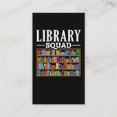 Library Squad Book Lover Reading Librarian Humor Visitekaartje (Voorkant)