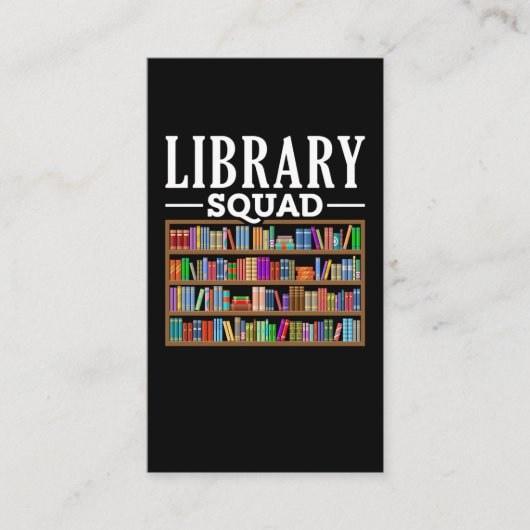 Library Squad Book Lover Reading Librarian Humor Visitekaartje (Voorkant)