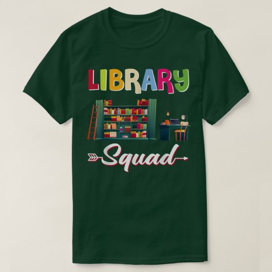 Library Squad Bookworm Reading Book Lover Libraria T-shirt (Design voorkant)