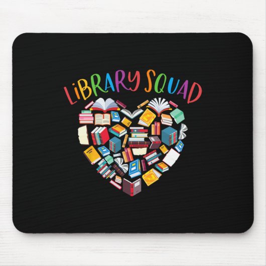 Library Squad Librarian Bookworm Book Lover Muismat (Voorkant)