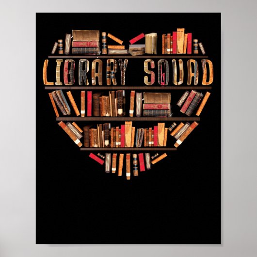Library Squad Librarian Bookworm Book Lover Poster (Voorkant)