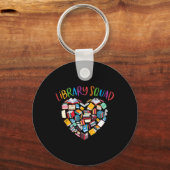 Library Squad Librarian Bookworm Book Lover Sleutelhanger (Achterkant)