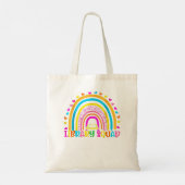 Library Squad Rainbow Teacher Librarian Bookworm B Tote Bag (Achterkant)
